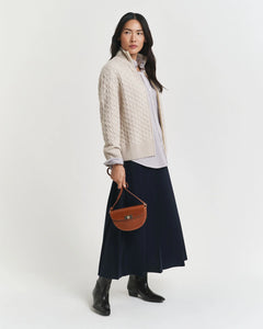 Gant Cable Cardigan in Seed Melange