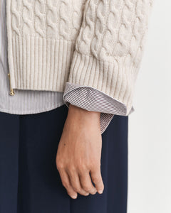 Gant Cable Cardigan in Seed Melange