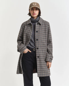 Gant Checked Wool Blend Car Coat