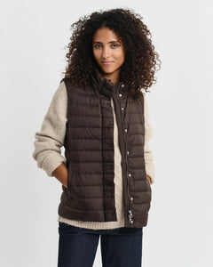 Gant Light Down Vest in Deep Brown