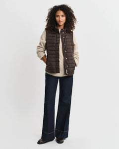 Gant Light Down Vest in Deep Brown