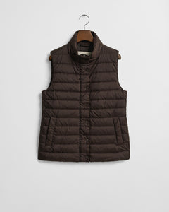 Gant Light Down Vest in Deep Brown