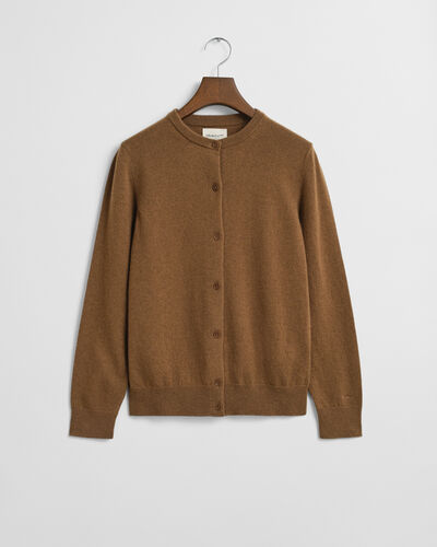 Gant Lambswool Cardigan in Cognac