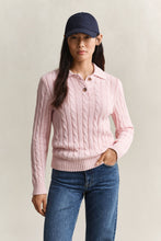 Load image into Gallery viewer, Gant Cotton Cable Knit Sweater in Refined Pink
