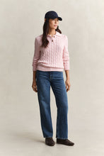 Load image into Gallery viewer, Gant Cotton Cable Knit Sweater in Refined Pink
