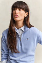 Load image into Gallery viewer, Gant Shiled Half-Zip Sweater in Misty Lavender
