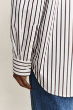 Load image into Gallery viewer, Gant Striped Classic Poplin Shirt in Deep Brown
