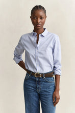 Load image into Gallery viewer, Gant Striped Classic Poplin Shirt in Misty Lavender
