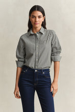 Load image into Gallery viewer, Gant Striped Classic Poplin Shirt in Mossy Green
