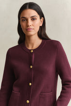 Load image into Gallery viewer, Gant Cotton Cardigan in Darkened Wine
