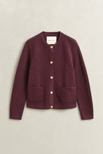 Load image into Gallery viewer, Gant Cotton Cardigan in Darkened Wine
