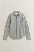 Load image into Gallery viewer, Gant Striped Classic Poplin Shirt in Mossy Green
