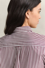 Load image into Gallery viewer, Gant Striped Classic Poplin Shirt in Darkened Wine
