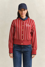 Load image into Gallery viewer, Gant Knitted Varsity Jacket in Warm Spice
