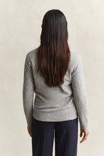 Load image into Gallery viewer, Gant Lambswool Rugger Sweater in Grey Melange
