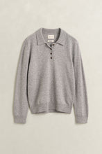 Load image into Gallery viewer, Gant Lambswool Rugger Sweater in Grey Melange
