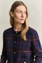Load image into Gallery viewer, Gant Knitted Check Cardigan in Evening Blue
