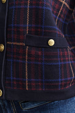 Load image into Gallery viewer, Gant Knitted Check Cardigan in Evening Blue
