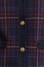 Load image into Gallery viewer, Gant Knitted Check Cardigan in Evening Blue
