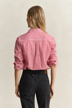 Load image into Gallery viewer, Gant Classic Regular Striped Poplin Shirt in Ruby Red
