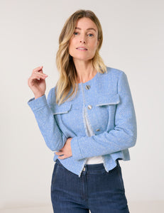 Gerry Weber Tweed Blazer Jacket in Blue