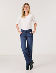 Gerry Weber Wide-Leg Jeans with Stretch in Blue