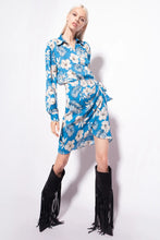 Load image into Gallery viewer, Pinko Abilitato Graphic Floral Mini Dress in Turquoise
