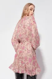 Pinko Alma Short Floral Wrap Dress