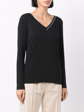 Load image into Gallery viewer, Fabiana Filippi Black Fine Rib Top in Black
