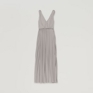 Fabiana Filippi Shiny Pleated Jersey Dress, Steel