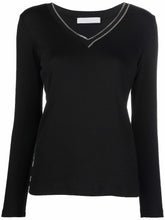 Load image into Gallery viewer, Fabiana Filippi Black Fine Rib Top in Black
