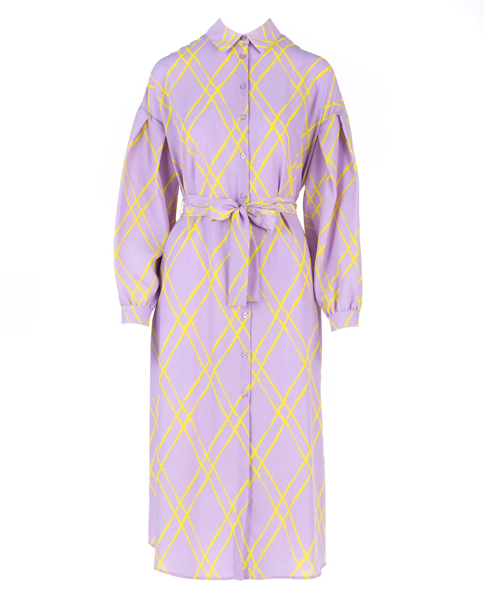 Silvian Heach Long Chemiser Dress in Lilac