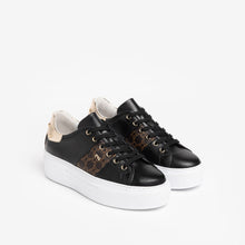 Load image into Gallery viewer, NeroGiardini Black Trainers with Gold Studs

