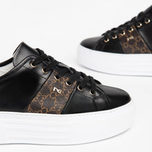 Load image into Gallery viewer, NeroGiardini Black Trainers with Gold Studs
