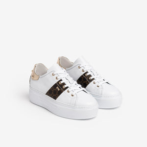 NeroGiardini White Trainers with Gold Studs