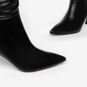 NeroGiardini Heeled Boots with Ruffle Detail in Black