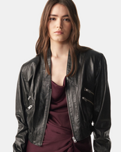 Load image into Gallery viewer, IRO Brita Leather Stand-Up Collar Jacket
