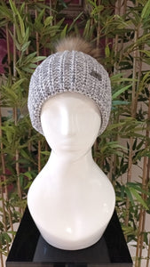 Eisabär Knitted Bobble Hat in Light Grey