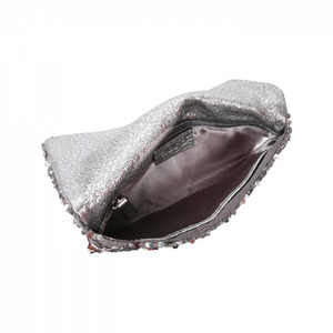 Abro Clutch with Sequins in Silver