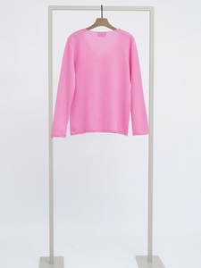 Herzen's Cashmere Slim Sweater in Pink
