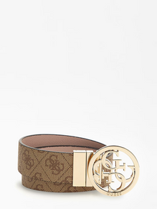 Guess Nell Reversible Logo Belt in Brown